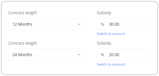Package plan control pricing
